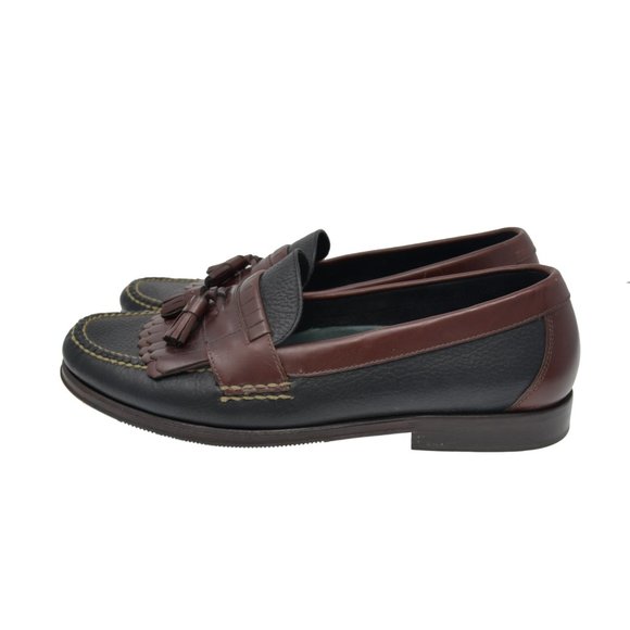 HS TRASK Sz 11M Brown Black Leather Tassel Loafer main image 6